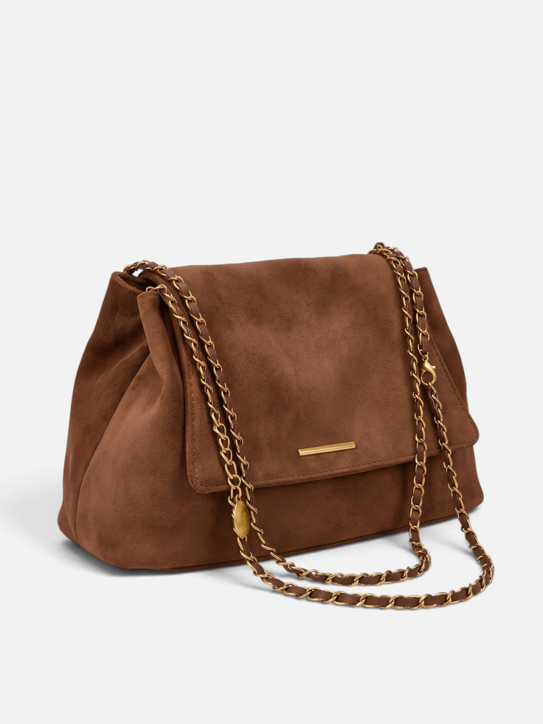 Women's Faux Suede Chain Shoulder Bag