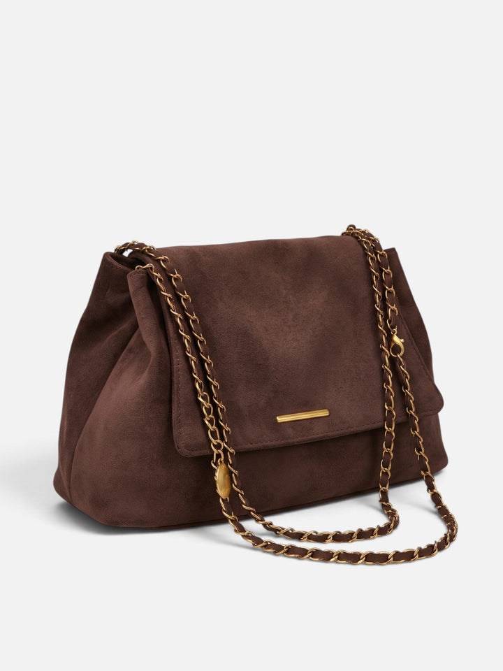 Women's Faux Suede Chain Shoulder Bag