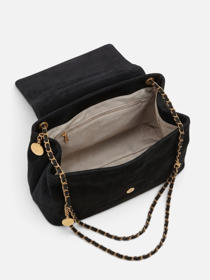 Women's Faux Suede Chain Shoulder Bag