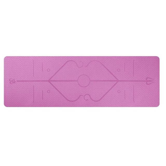 Non Slip Tpe Yoga Mat with Thick Cushioning and Body Alignment Lines for Exercise Foam