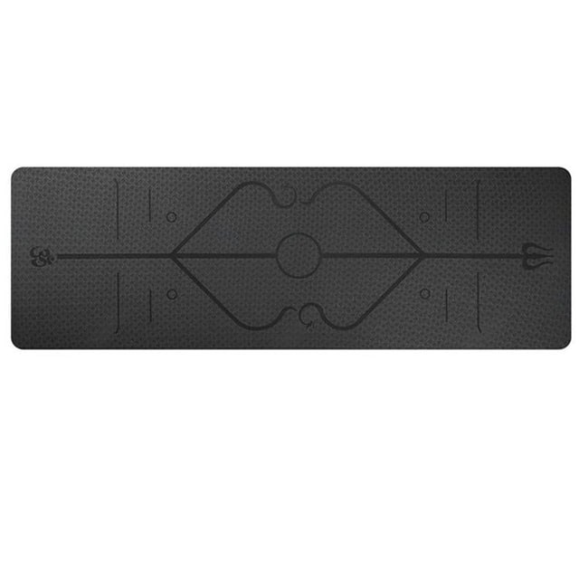 Non Slip Tpe Yoga Mat with Thick Cushioning and Body Alignment Lines for Exercise Foam