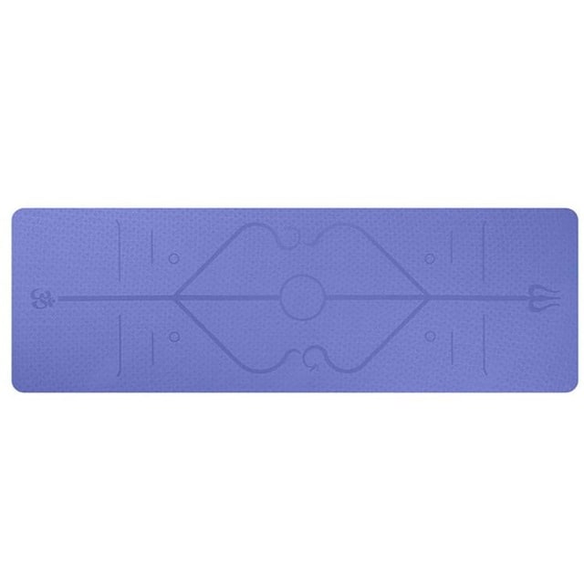 Non Slip Tpe Yoga Mat with Thick Cushioning and Body Alignment Lines for Exercise Foam