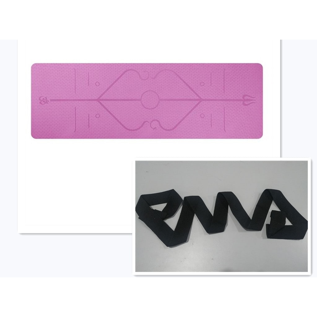 Non Slip Tpe Yoga Mat with Thick Cushioning and Body Alignment Lines for Exercise Foam