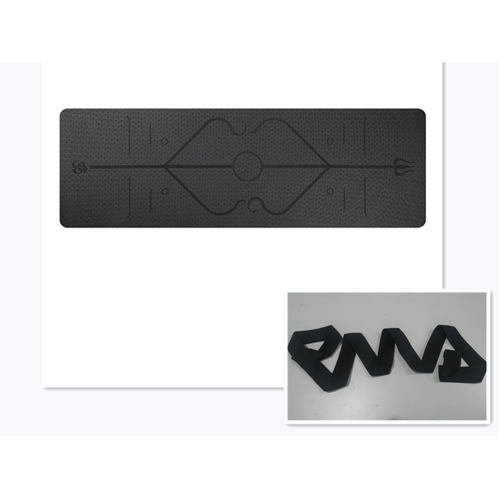 Non Slip Tpe Yoga Mat with Thick Cushioning and Body Alignment Lines for Exercise Foam