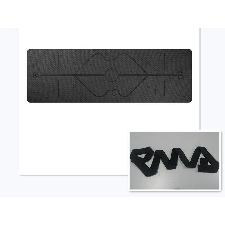 Non Slip Tpe Yoga Mat with Thick Cushioning and Body Alignment Lines for Exercise Foam