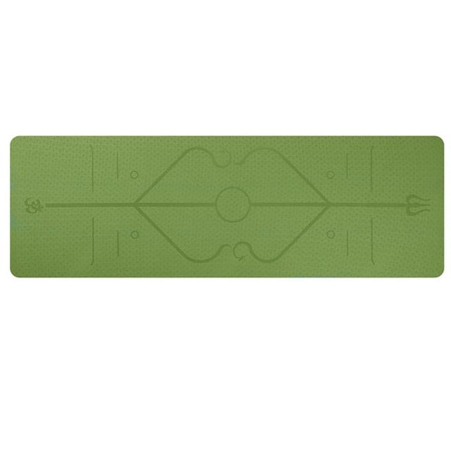 Non Slip Tpe Yoga Mat with Thick Cushioning and Body Alignment Lines for Exercise Foam