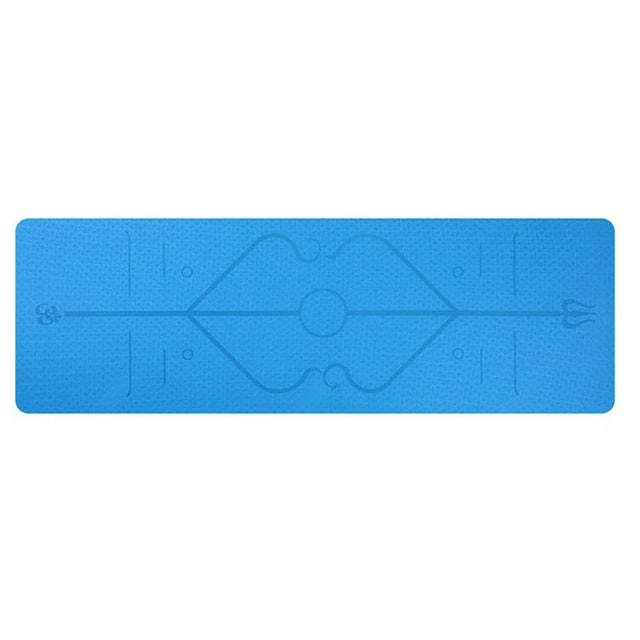 Non Slip Tpe Yoga Mattress with Alignment Lines and Thick 6mm Cushioning for Folding Exercise Mat
