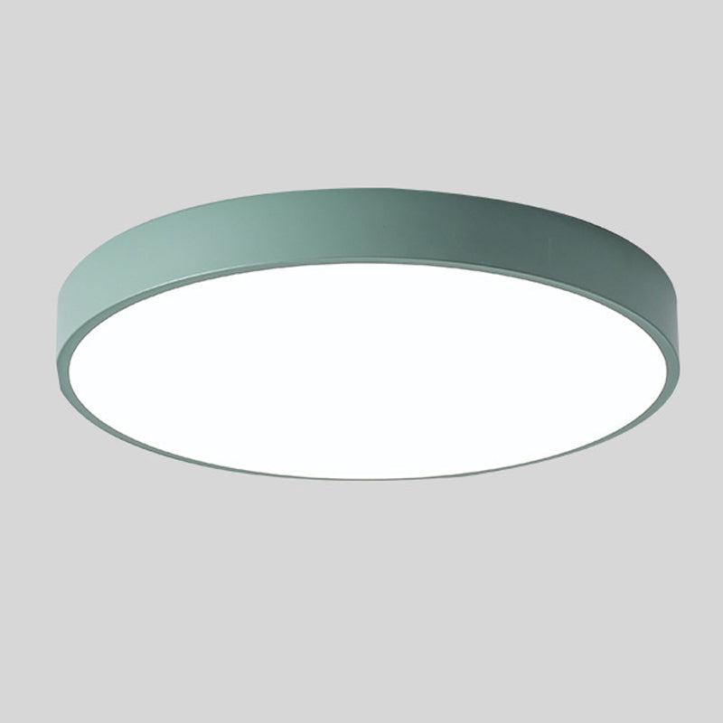 Scandinavian LED Ceiling Light in Macaron Shape with Wooden Accent for Living Room or Bedroom