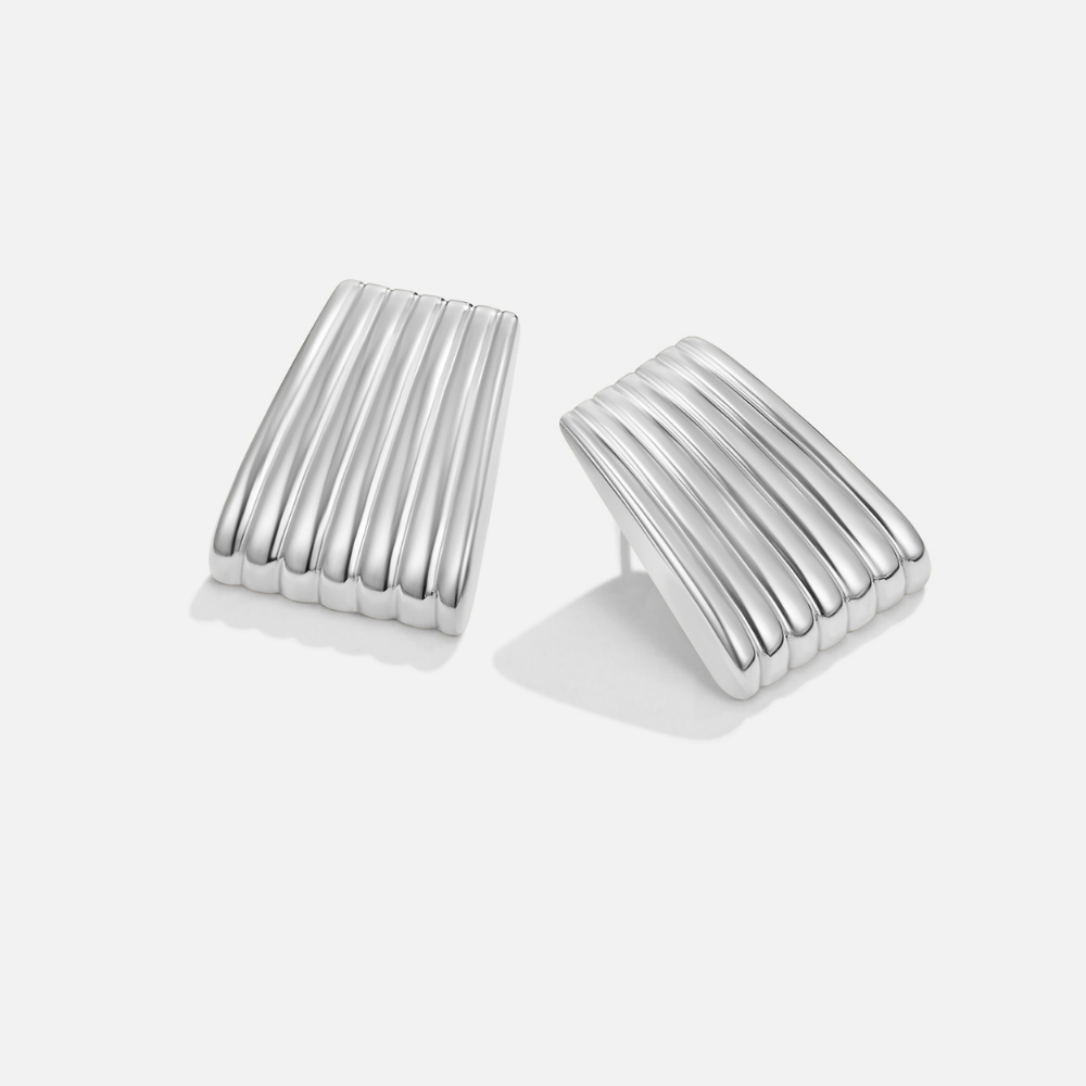 Elegant Silver Earrings with Subtle Cubic Zirconia Details