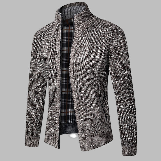 Stylish Zipper Knit Sweater for Men