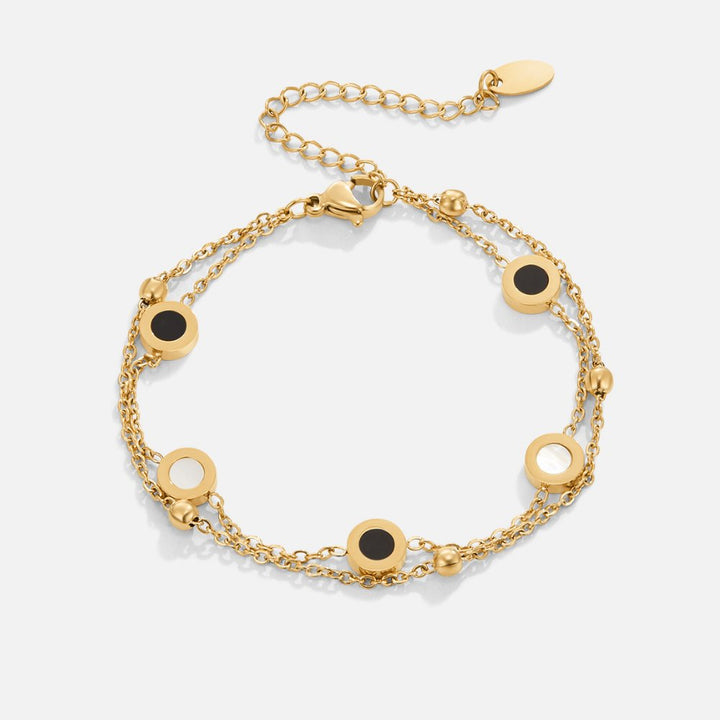 Elegant onyx and white stone bracelet