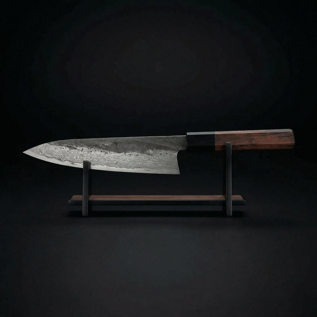 Kiritsuke knife, stainless steel blade, ironwood handle, 8.5 inch