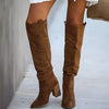 Suede Over-the-Knee Block Heel Boots for Women