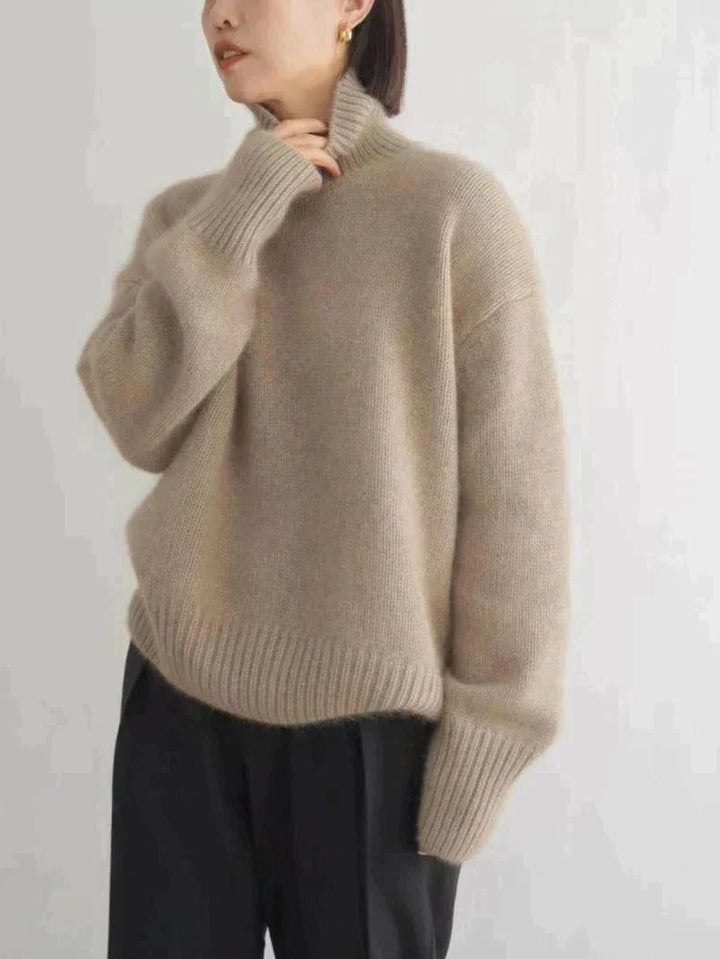 Cashmere Oversized Sweater with Turtleneck for Women
