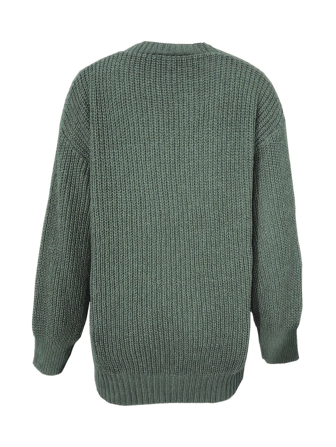 Chunky Knit Oversized Cardigan with Button-Front for Women