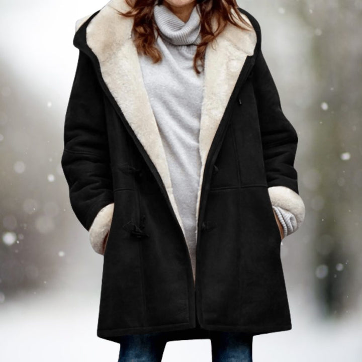 Sherpa-Lined Oversized Parka with Toggle Buttons for Women