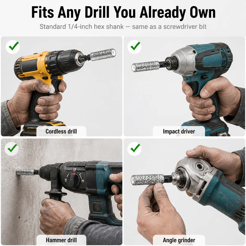 Dry Diamond Drill Bit for Tiles, Marble and Glass – No Water Required