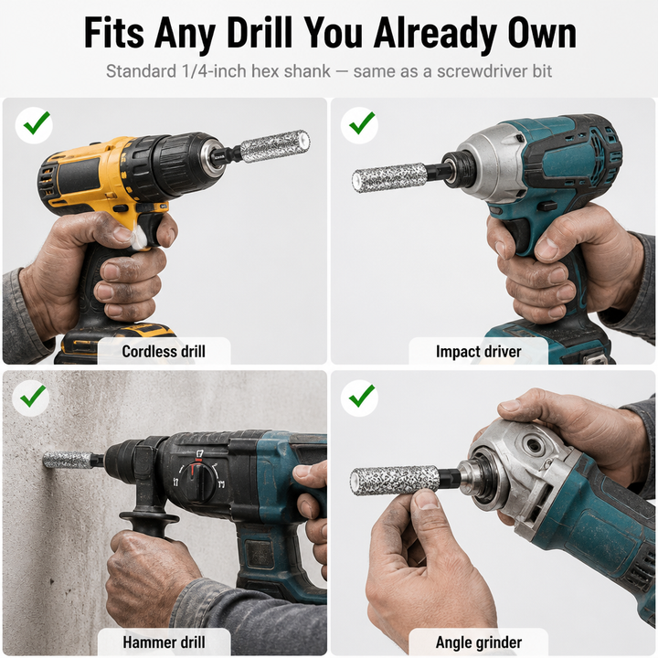 Dry Diamond Drill Bit for Tiles, Marble and Glass – No Water Required