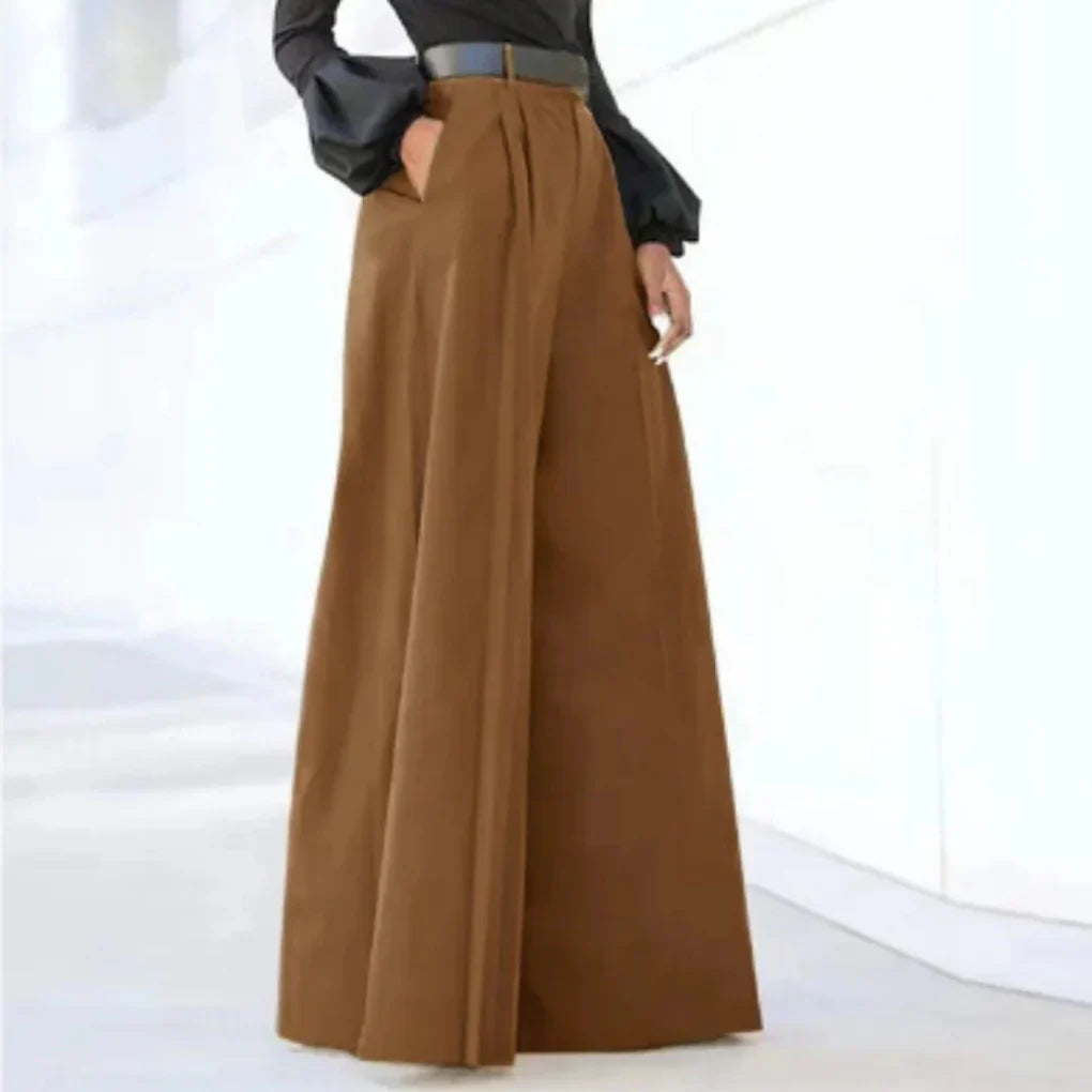 Women’s Wide-Leg Trousers – Solid Color Elegance for Every Occasion