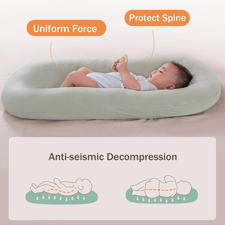 Baby Lounger Pillow - Soft Cotton | Nest for Babies 0-24 Months