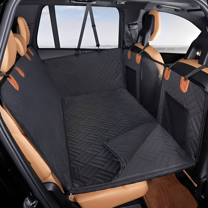 Waterproof Dog Back Seat Extender with Rigid Base and Memory Foam Bed