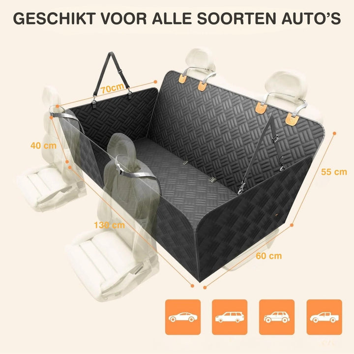 Waterproof Dog Back Seat Extender with Rigid Base and Memory Foam Bed