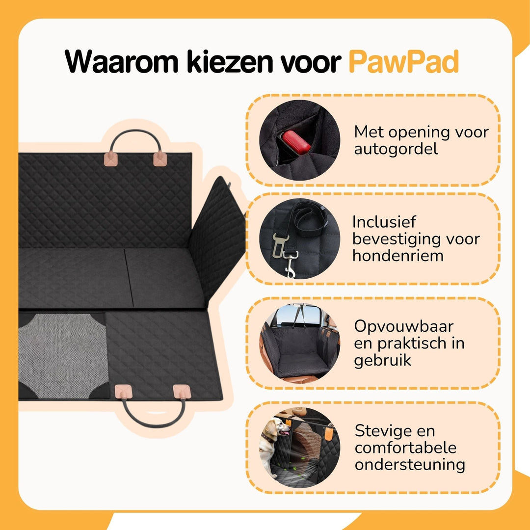 Waterproof Dog Back Seat Extender with Rigid Base and Memory Foam Bed