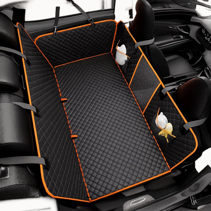 Waterproof Dog Back Seat Extender with Rigid Base and Memory Foam Bed