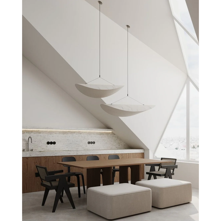 Pendant Light Fixture with Organic Wavy Shade for Kitchen Island and Hanging Spaces
