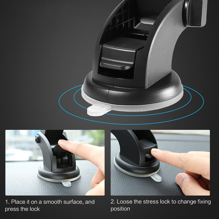 Phone Mount for Car with Telescopic Arm and Suction Cup Base Universal Holder Stand
