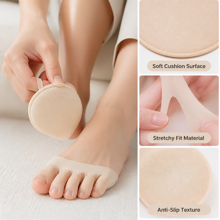 Cushioned Gel Insoles with Non-Slip Grip, Invisible Fit for Heels, Flats and Sneakers