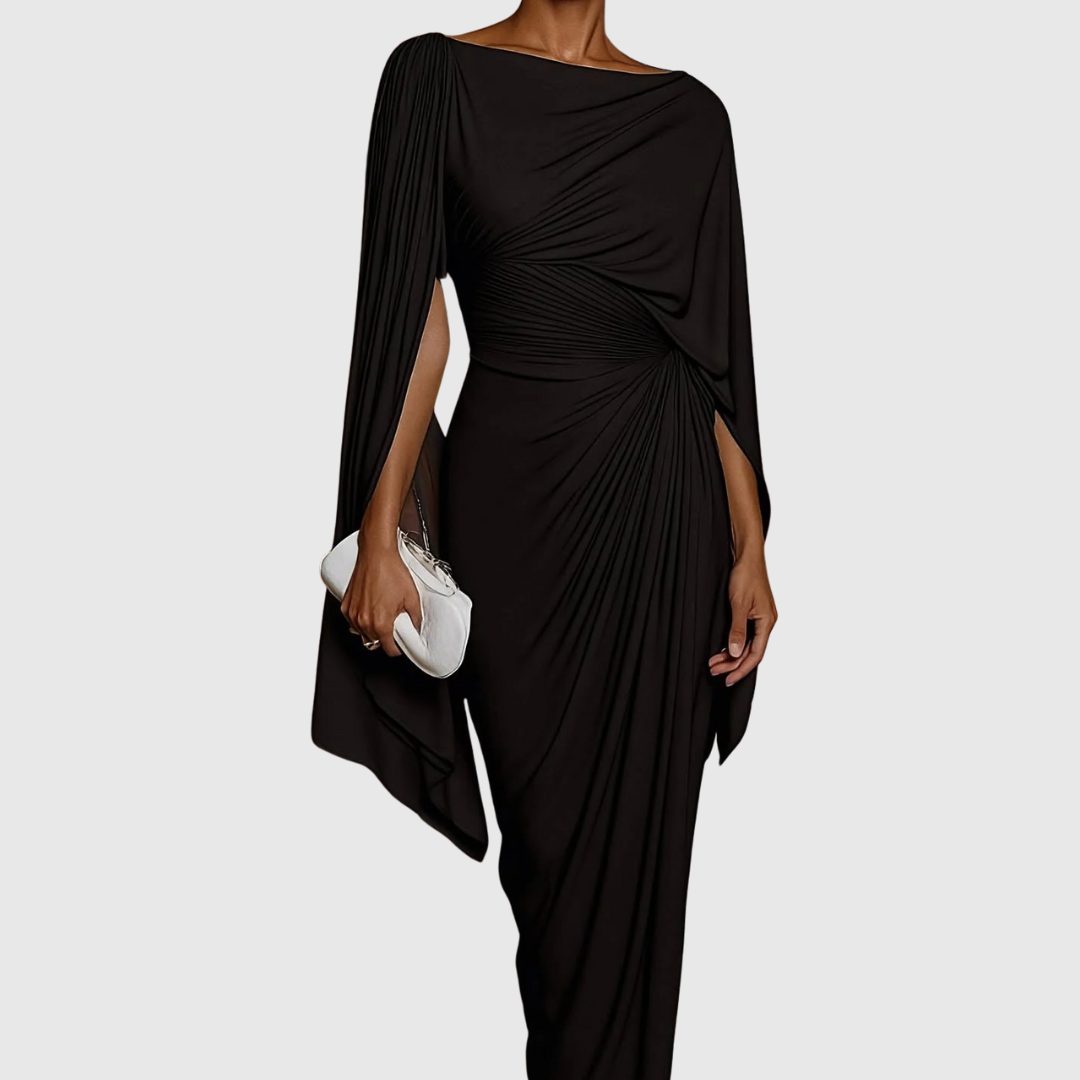 Pleated Asymmetric Maxi Dress for Women