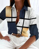Chloe | Plus Size Button-Up Shirt Abstract Geometric Print Casual