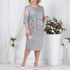 Isabella | Plus Size Lace Midi Dress Floral Embroidered Formal