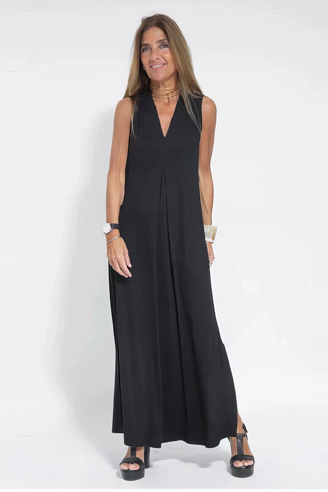 Charlotte | Plus Size Sleeveless Maxi Dress V-Neck Casual Elegant