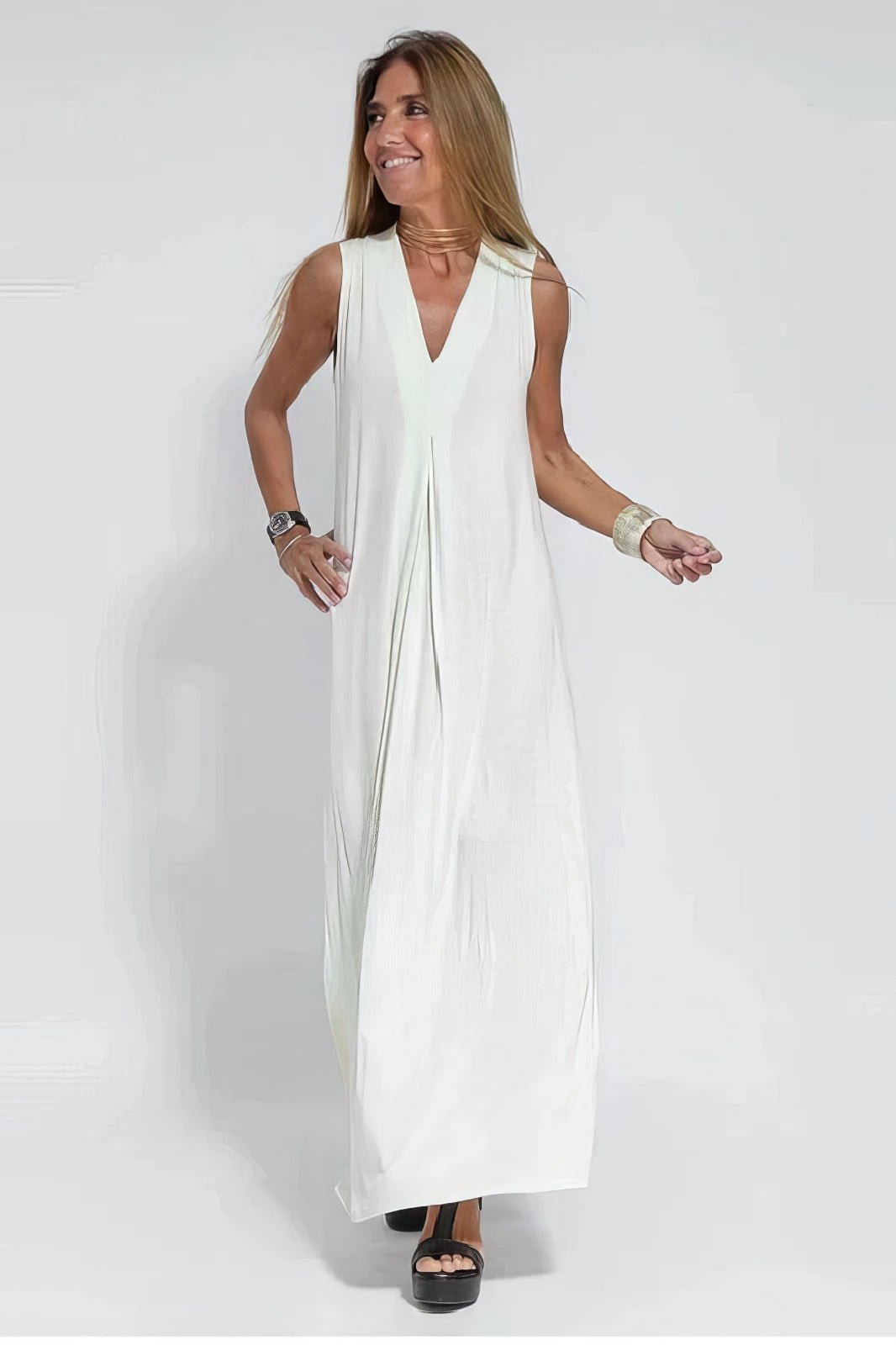 Charlotte | Plus Size Sleeveless Maxi Dress V-Neck Casual Elegant