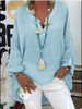 Olivia | Plus Size Women's V-Neck Blouse Long Sleeve Relaxed Fit