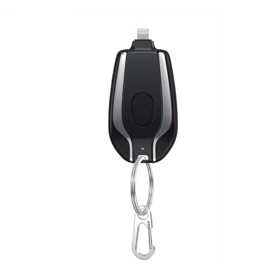 Portable Power Bank Keychain Charger with Retractable Connector and Carabiner Clip