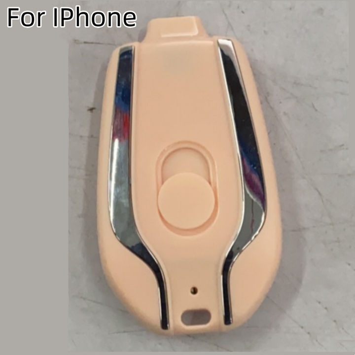 Portable Power Bank Keychain Charger with Retractable Connector and Carabiner Clip