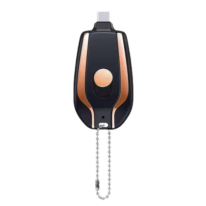 Portable Power Bank Keychain Charger with Retractable Connector and Carabiner Clip