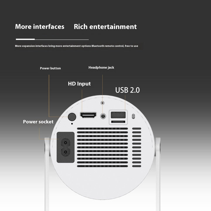Portable Projector with Outdoor Screen Ultra Short Throw Compact Design and 180° Rotation Stand