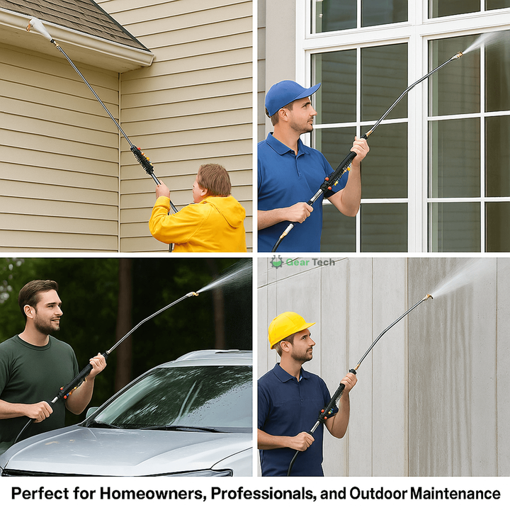 Pressure Washer Wand with Power Spray Extension Brass Couplers and Five Nozzle Tips