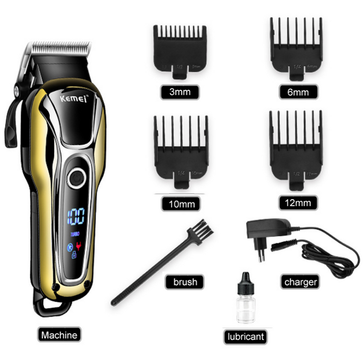 Professional Cordless Hair Clippers and Trimmers for Barber with Digital LED Display