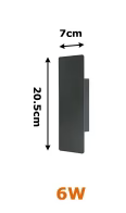 Modern Outdoor Lamp – Up/Down LED Wall Light, Waterproof, Vertical Design
