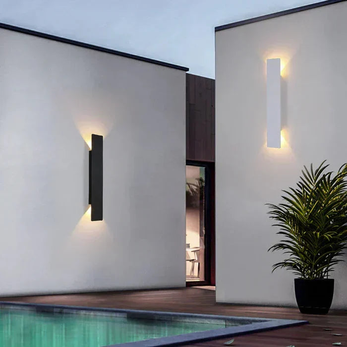 Modern Outdoor Lamp – Up/Down LED Wall Light, Waterproof, Vertical Design