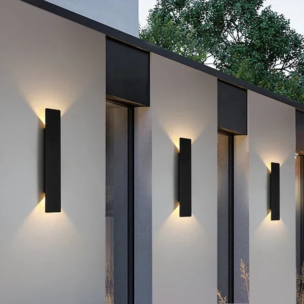 Modern Outdoor Lamp – Up/Down LED Wall Light, Waterproof, Vertical Design