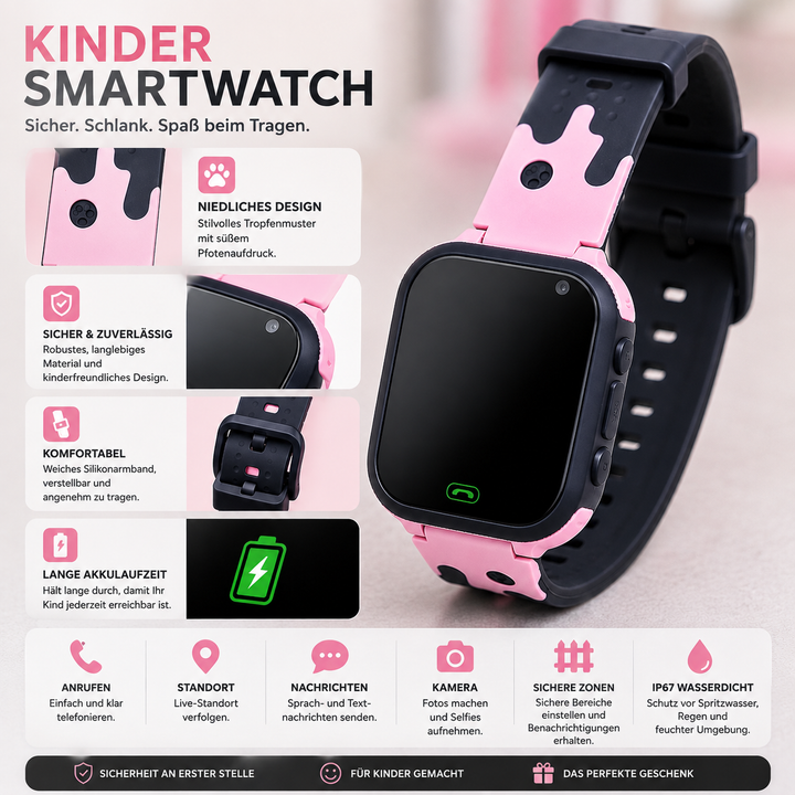 Kids' Smartwatch with GPS, Camera & SOS Button