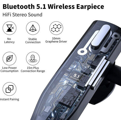 RoadMic Pro - Bluetooth 5.1 Wireless Headset with Dual Microphone