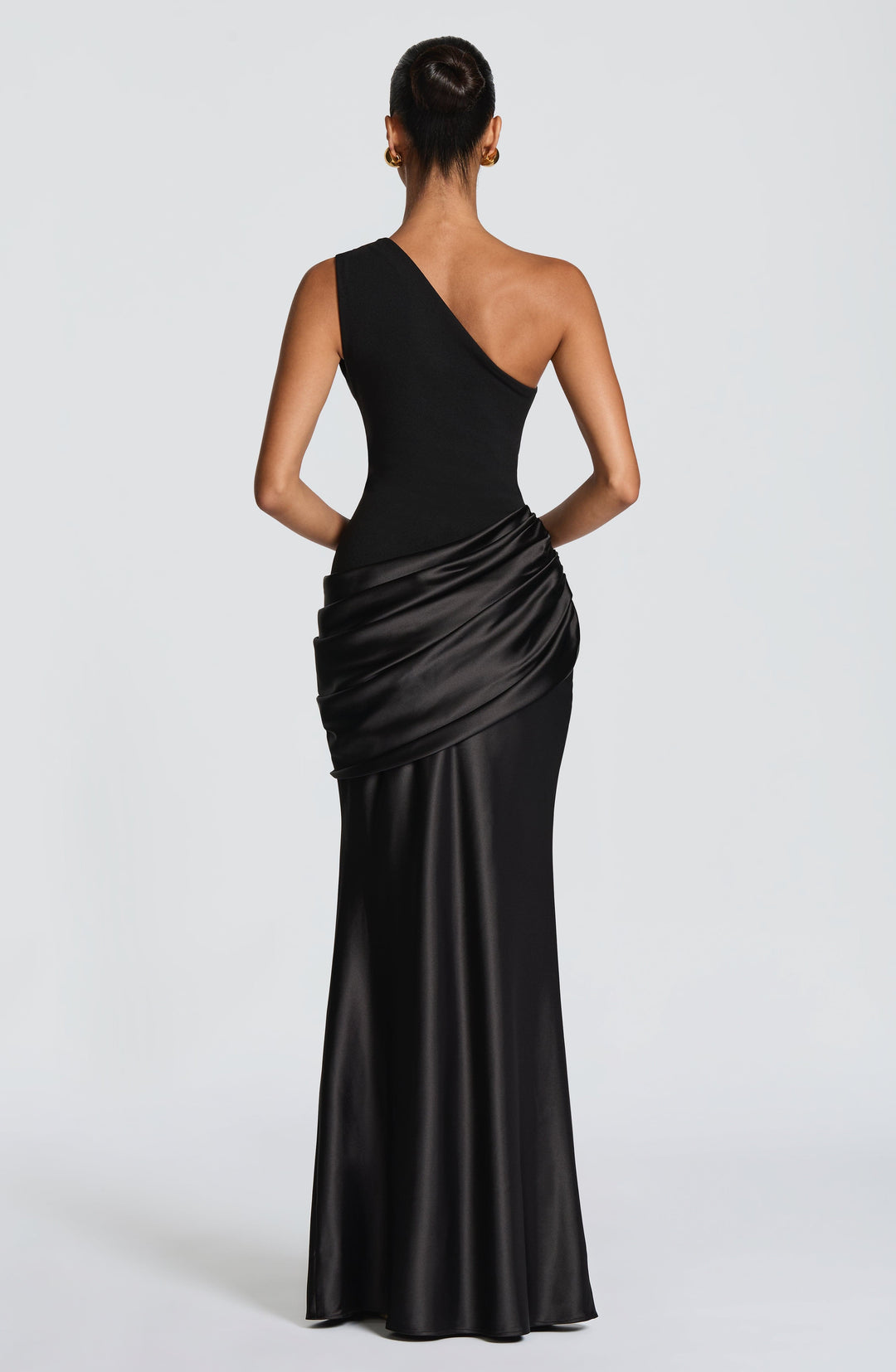 Abbey One-Shoulder Satin Maxi Dress