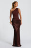 Abbey One-Shoulder Satin Maxi Dress
